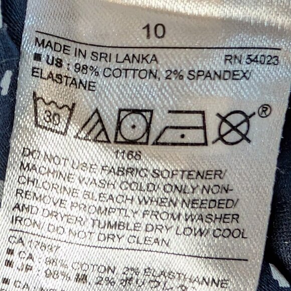 Banana Republic Darkest Navy Blue with White Dots Tailored-Fit Shirt Sz 10 - Picture 5 of 5